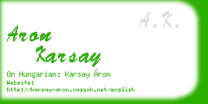 aron karsay business card