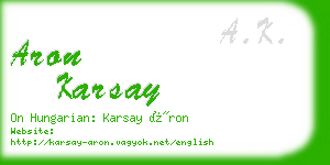 aron karsay business card